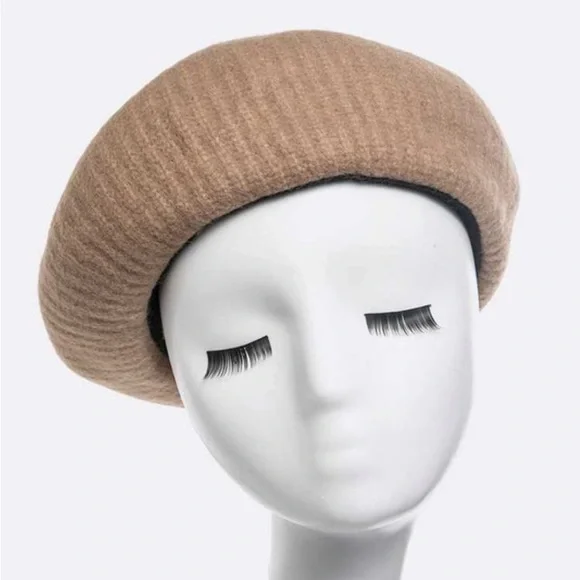 Brushed Structured Wool Beret 3 colors Amazon.com: 3 Pieces Beret Hat French Style Beanie Cap Solid  main image 4